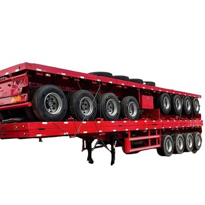 شراء تخصيص مصنع 40ft نصف مقطورة مسطحة 2 محور 3 محور 4 محور دوللي شاسية الجرار للاتصال online manufacture