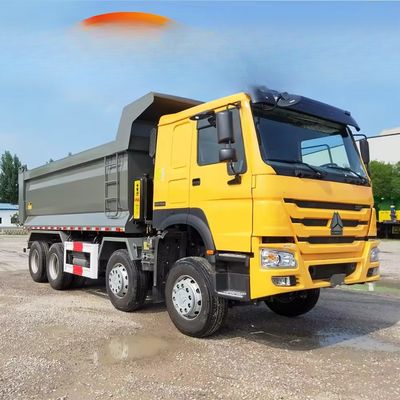 سعر جيد هوو يورو 4 380 حصان 8x4 شاحنة قمامة مع نظام التوجيه ZF8118 و 50 طن السعة الانترنت