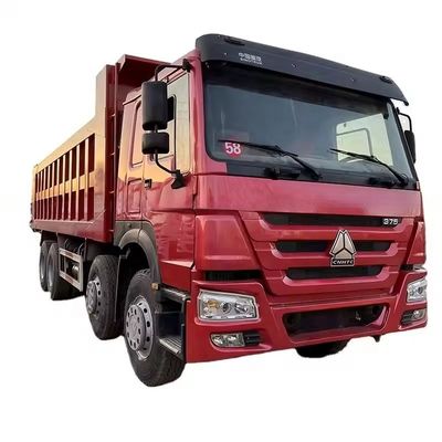 سعر جيد 50 طن 12 عجلات سينوتروك شاحنة قمامة مستعملة هووو 371 375 420 حصان شاحنة تيبر 8X4 الأحمر الانترنت