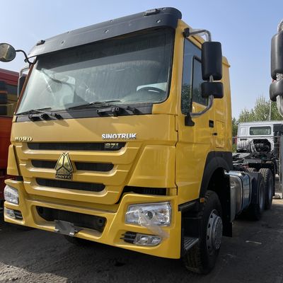 سعر جيد شاحنة جرار Howo Sinotruk 371 6x4 T7 مستعملة مع المحور الأمامي 7.5T 6 أسطوانات الانترنت