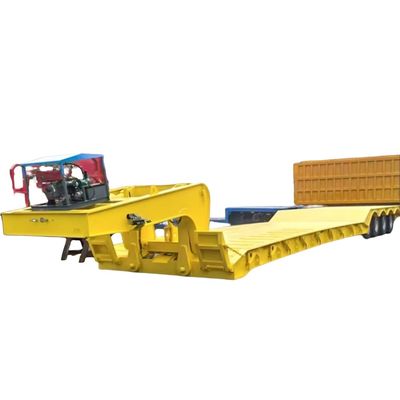 سعر جيد 2 خط 4 محور منخفض سرير مقطورة 80-120طن قابلة للفصل العنق العضوي شاحنة نصف lowboy مقطورة للبيع مالاوي الانترنت