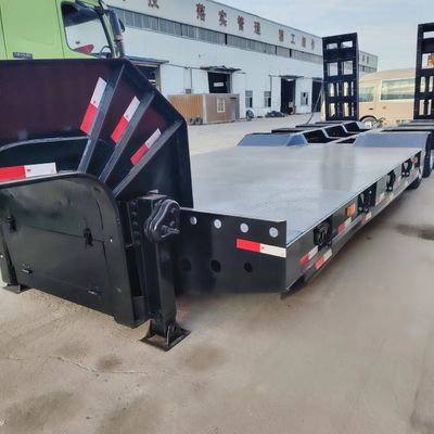 سعر جيد مقطورة جديدة ذات 3 محاور منخفضة للنقل طرّاحة شاغرة منخفضة الرقبة نصف مقطورة مع تعليق ميكانيكي الانترنت