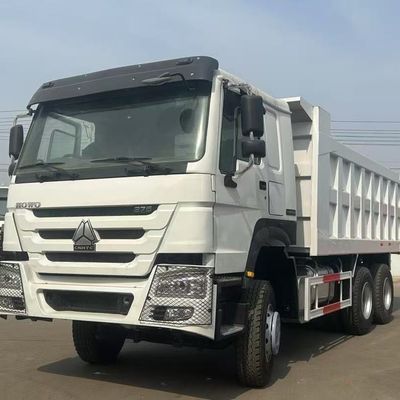 سعر جيد اللون الأبيض القابل للتخصيص HOWO 6X4 375HP مقاعد شاحنة القمامة≤5 طول الحاوية 5.60 * 2.35 * 1.5mm لمعيار انبعاثات اليورو 2 الانترنت